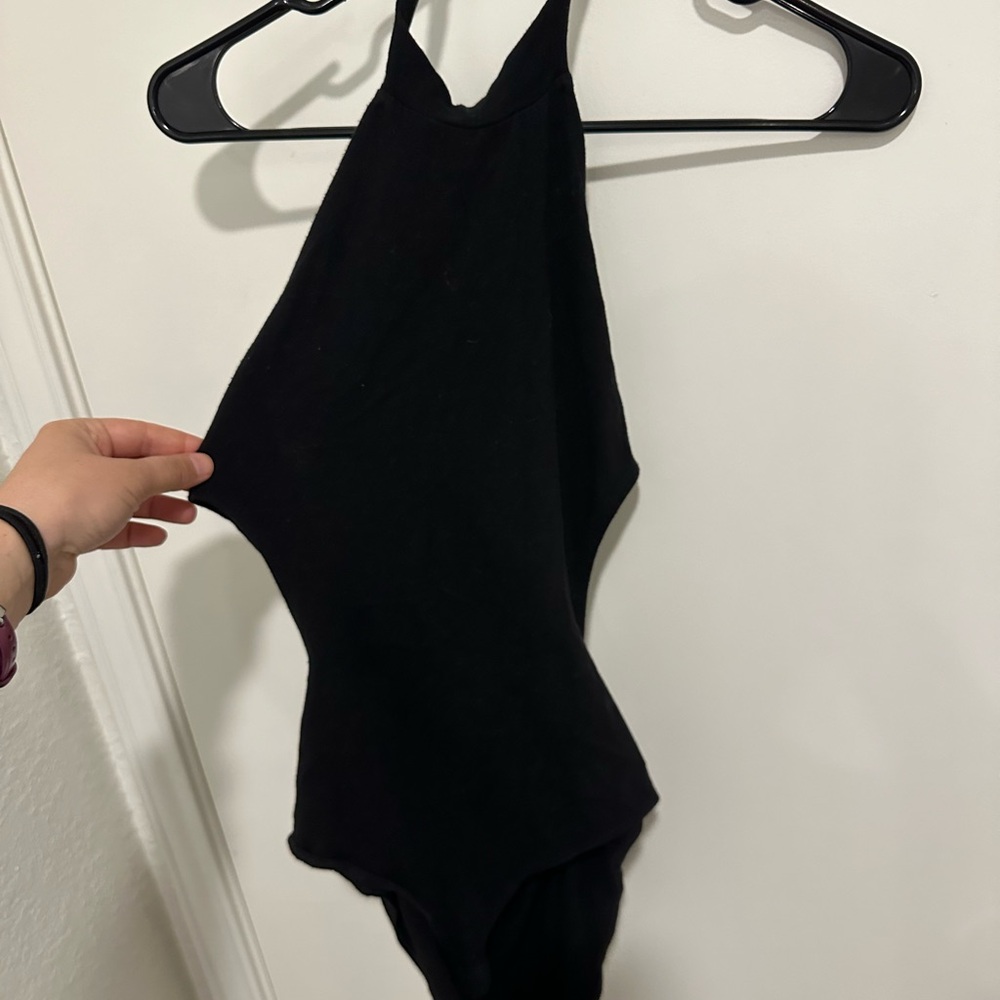 Charlotte Russe Black Halter Bodysuit